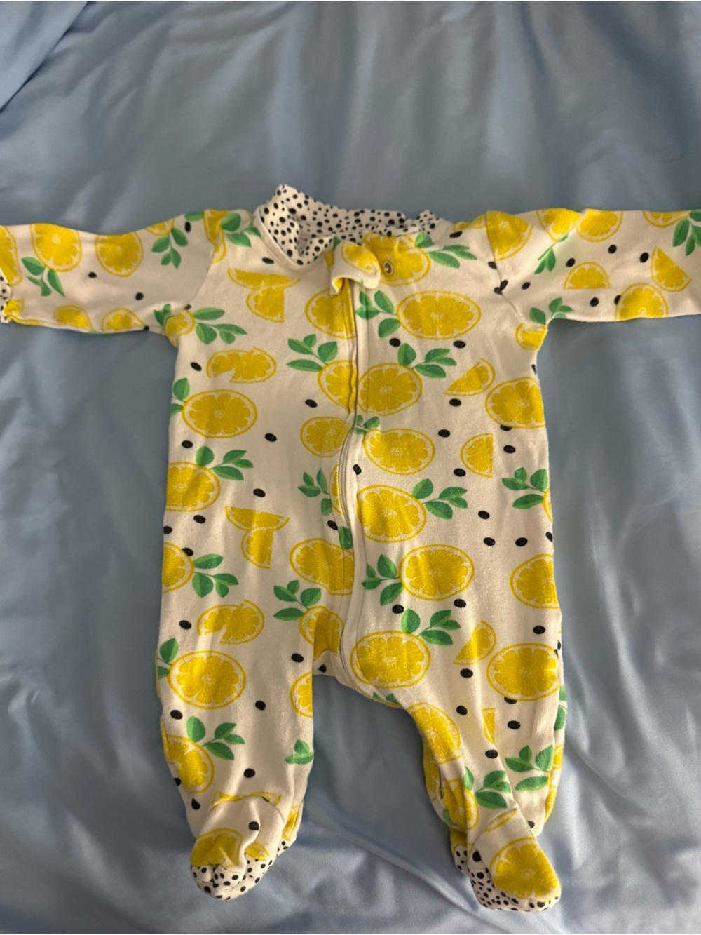 Lamaze White Footed Pajamas with Yellow Lemon Print